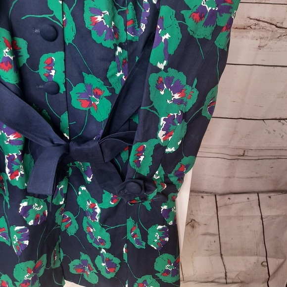 Modcloth Navy Floral Long Sleeve Dress NWOT - Picture 4 of 6